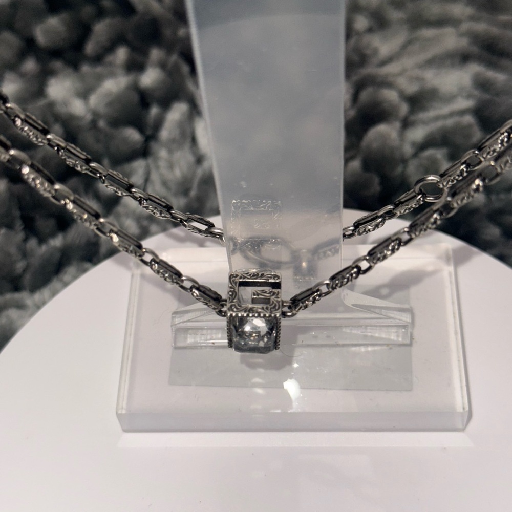 GUCCI NWOT W/ COA Cube Pendent .925 Sterling Necklace With Box - Retail $630 - Picture 7 of 13